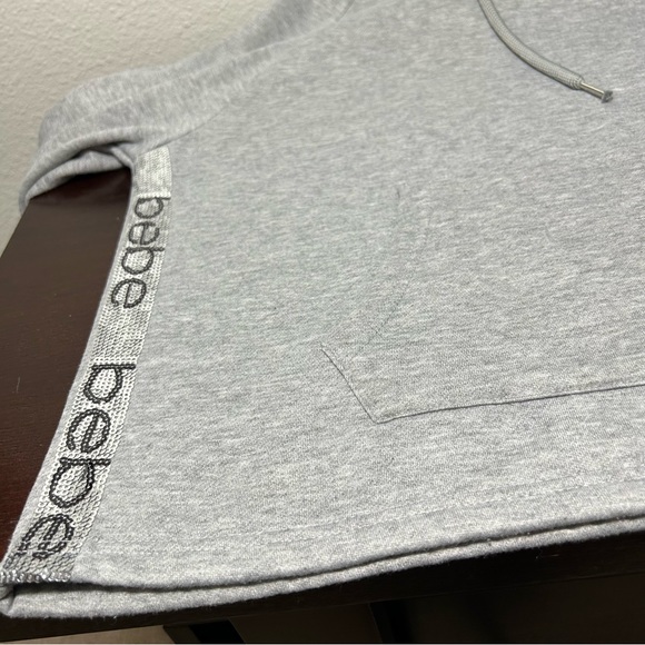 BEBE SPORT Sequin Stripe Sparkly Hoodie Heather Sz L - Picture 5 of 16